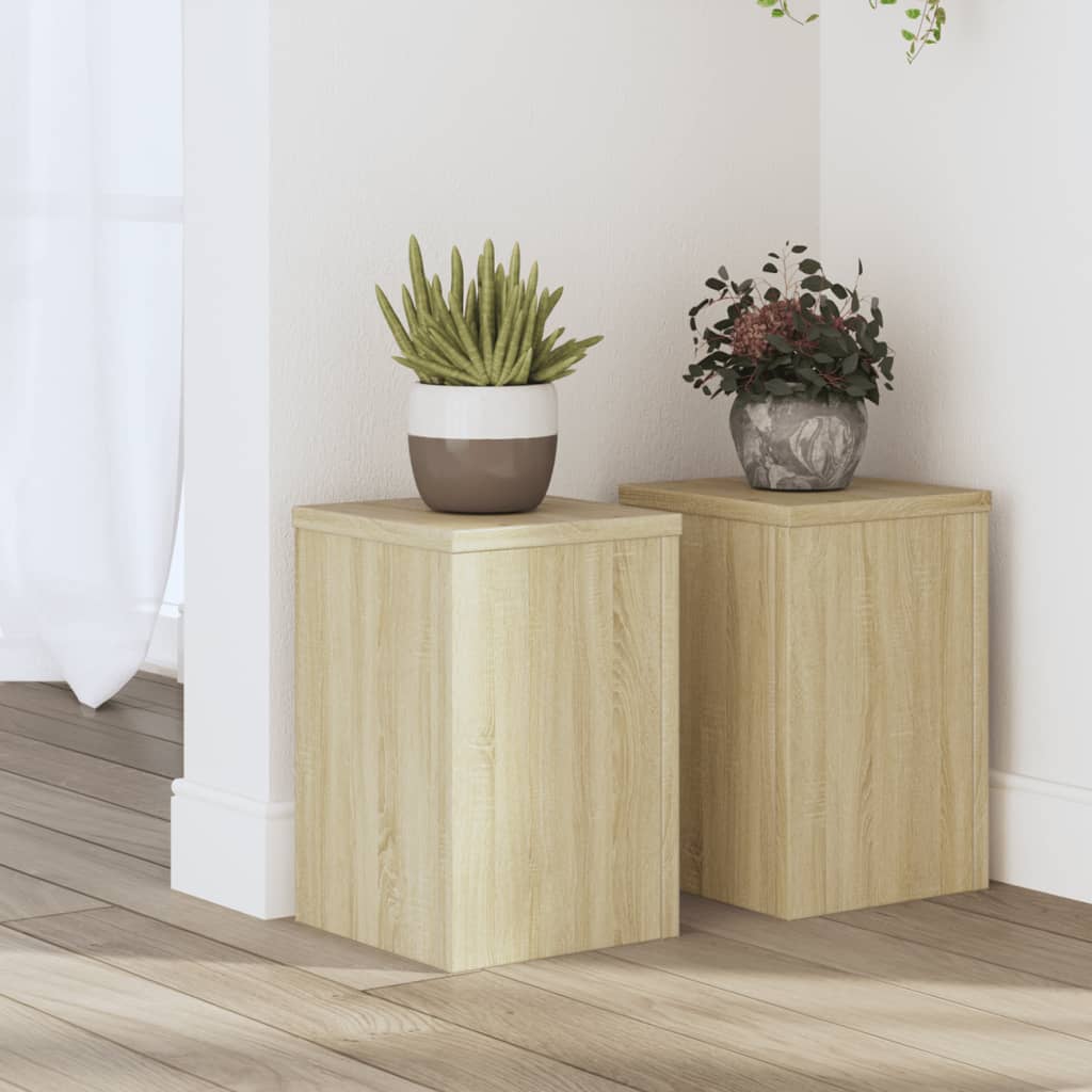 VidaXL supports pour plantes 2 pcs 20x20x30 cm bois d'ingénierie chêne sonoma