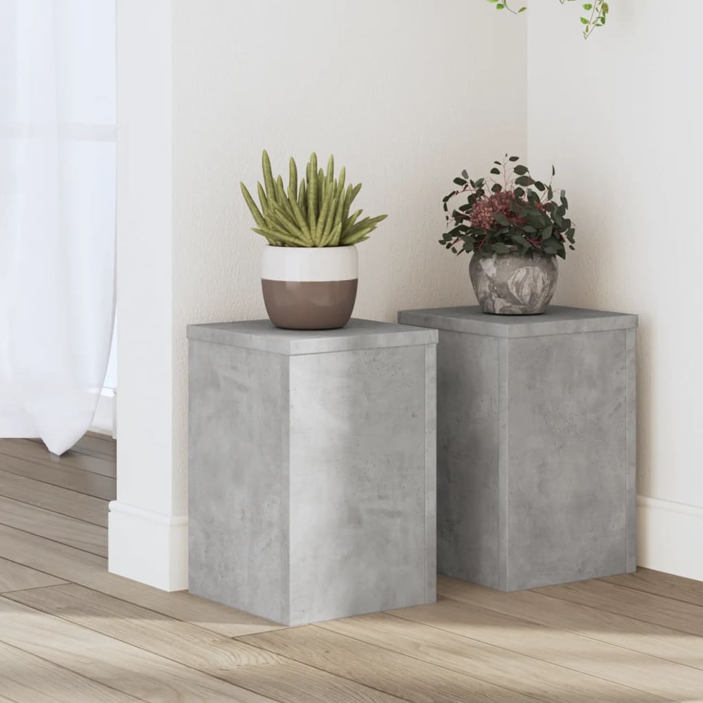 Vidaxx supports pour plantes 2 pcs 20x20x30 cm bois d'ingénierie béton gris