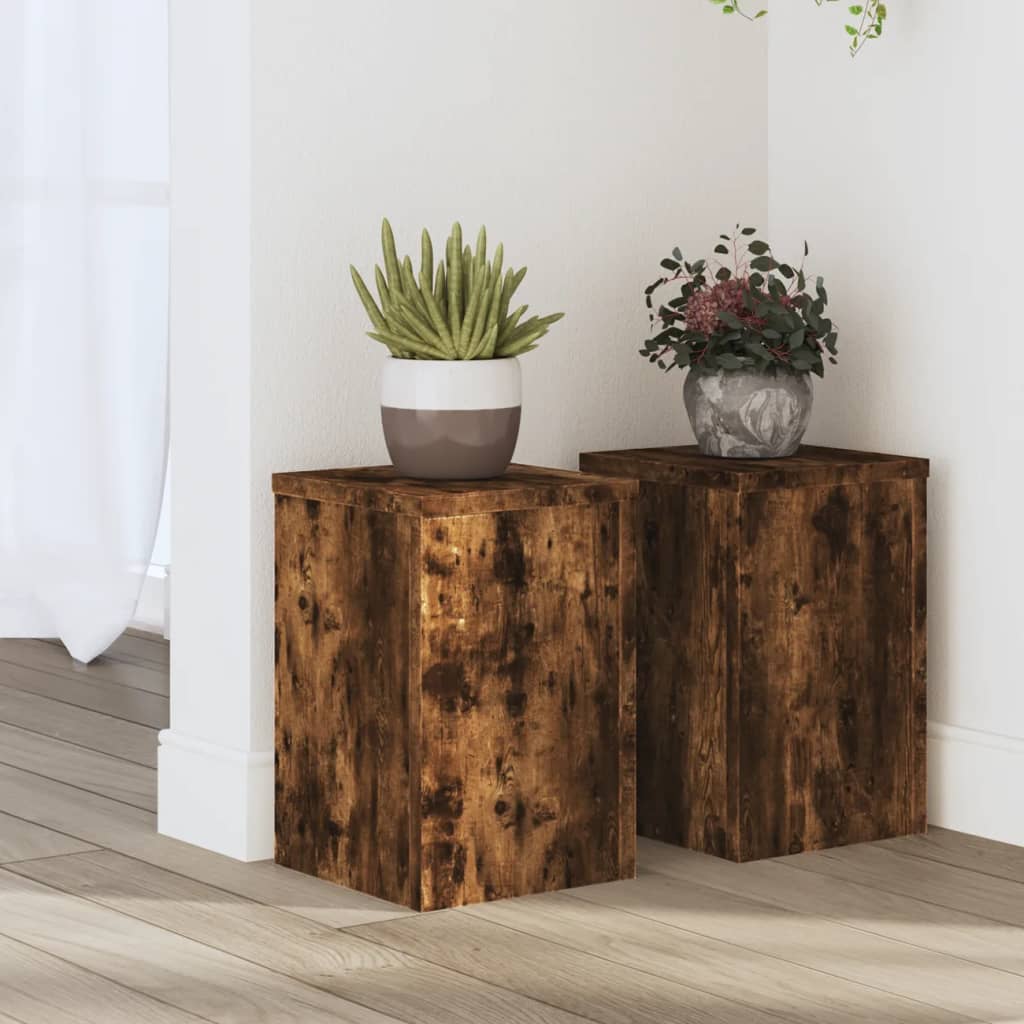 Vidaxx supports pour plantes 2 pcs 20x20x30 cm bois traité chêne fumé