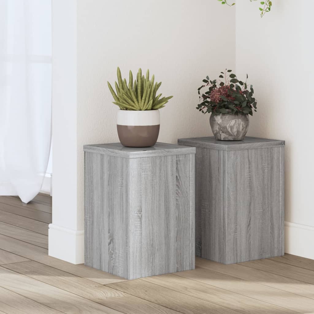 VidaXL supports pour plantes 2 pcs 20x20x30 cm bois d'ingénierie gris sonoma