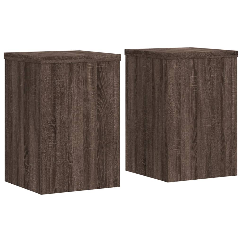 Vidaxx supports pour plantes 2 pcs 25x25x35 cm bois d'ingénierie chêne brun