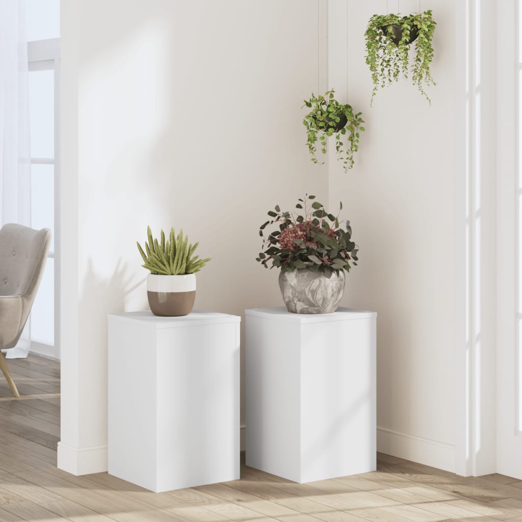 Vidaxx supports pour plantes 2 pcs 30x30x50 cm bois d'ingénierie blanc