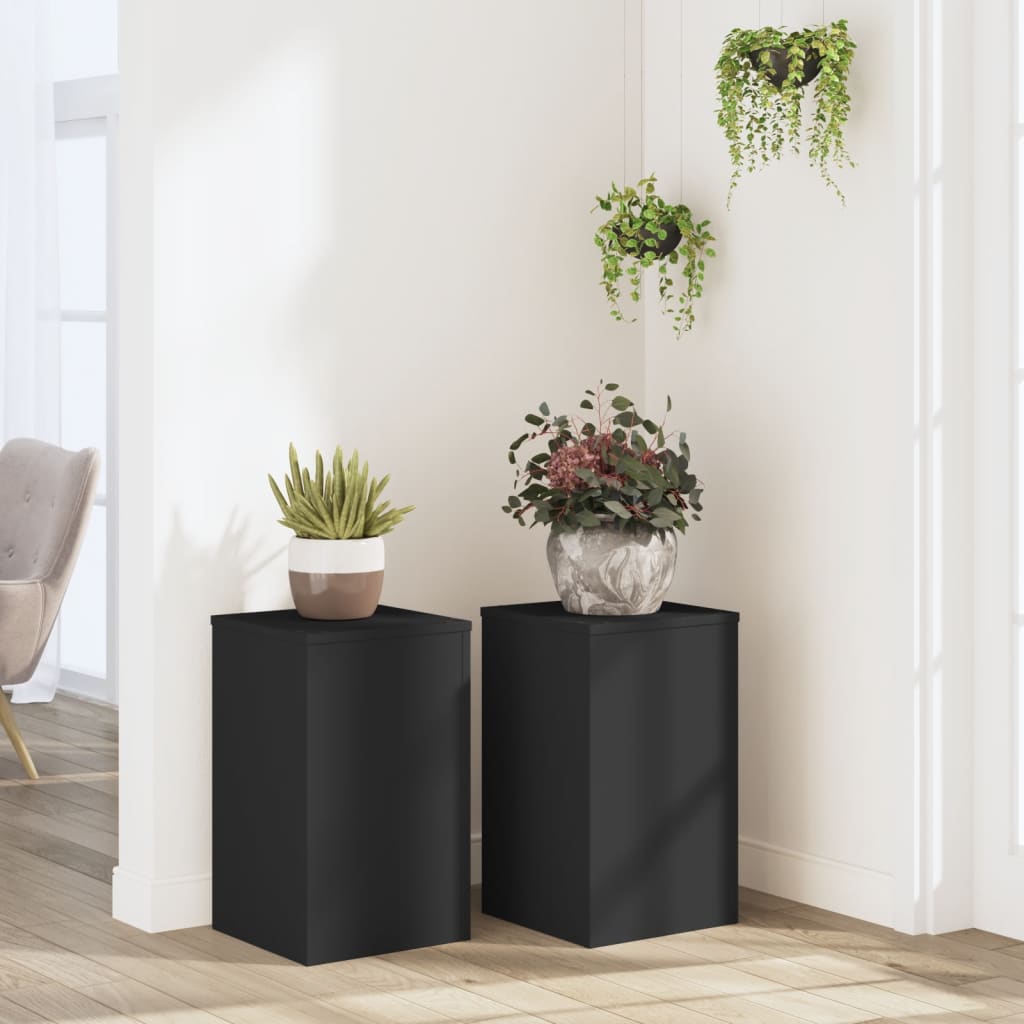 Vidaxx supports pour plantes 2 pcs 30x30x50 cm bois traité noir
