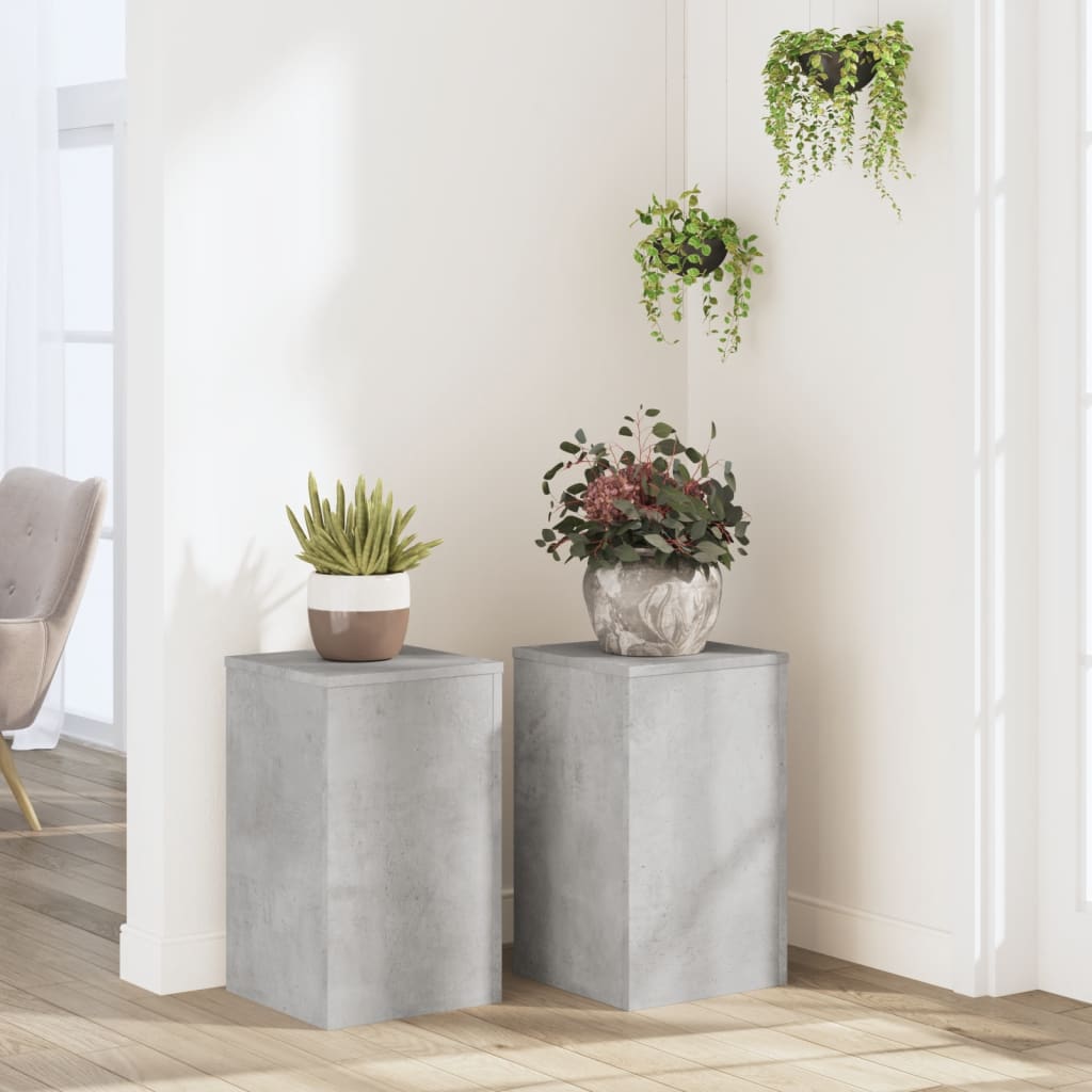 Vidaxx supports pour plantes 2 pcs 30x30x50 cm bois d'ingénierie béton gris