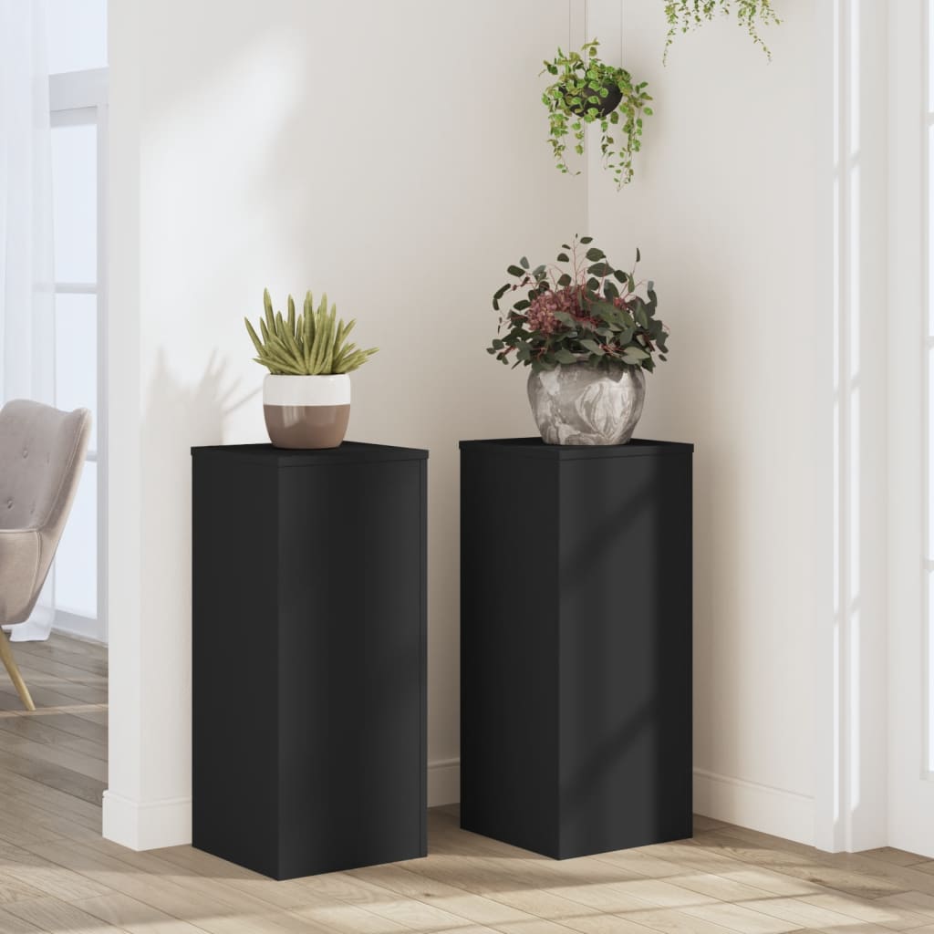 Vidaxx supports pour plantes 2 pcs 30x30x70 cm bois traité noir