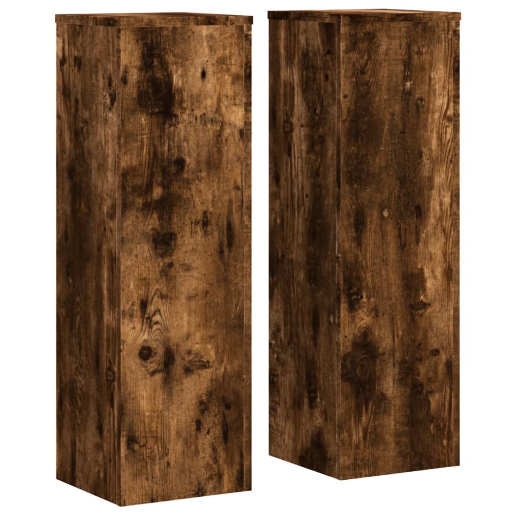 Vidaxx supports pour plantes 2 pcs 25x25x80 cm bois traité chêne fumé