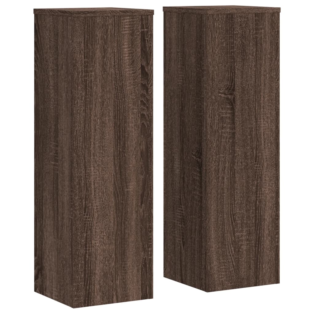 Vidaxx supports pour plantes 2 pcs 25x25x80 cm bois d'ingénierie chêne brun