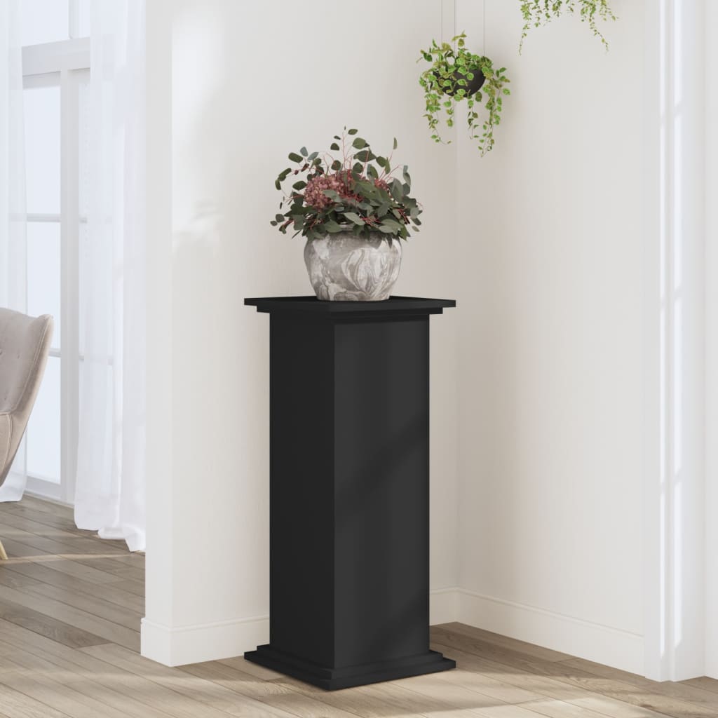 VidaXL Support pour plantes 33x33x80 cm bois traité noir