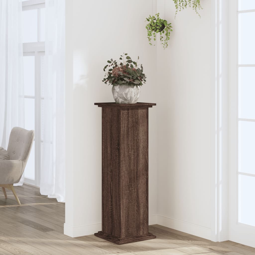 Vidaxx support pour plantes 33x33x100 cm bois d'ingénierie chêne brun