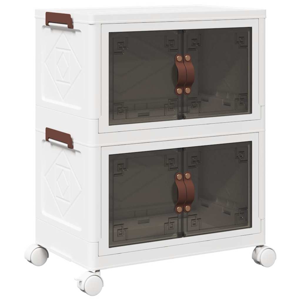 Vidaxx boîte de rangement empilable avec roulettes 2 couches 28 l 48,5x29,5x59,5 cm