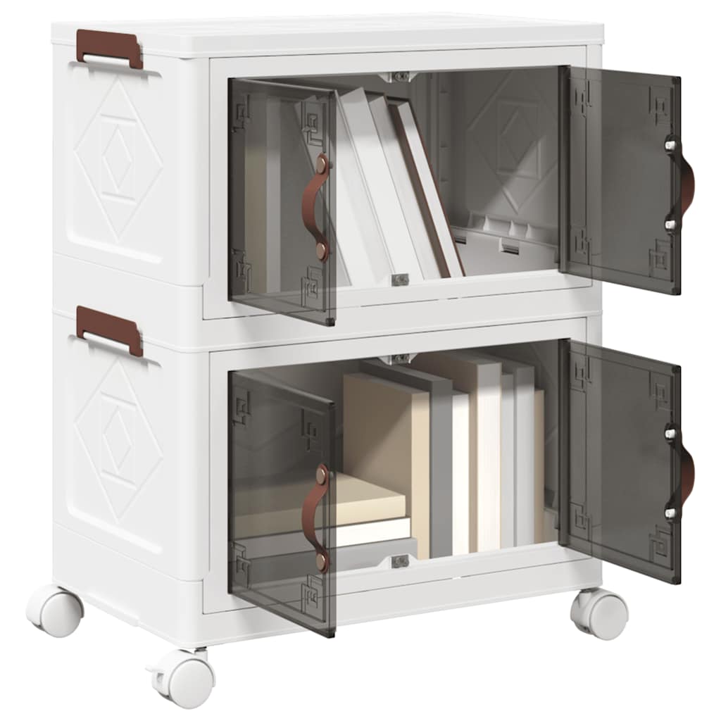 Vidaxx boîte de rangement empilable avec roulettes 2 couches 28 l 48,5x29,5x59,5 cm