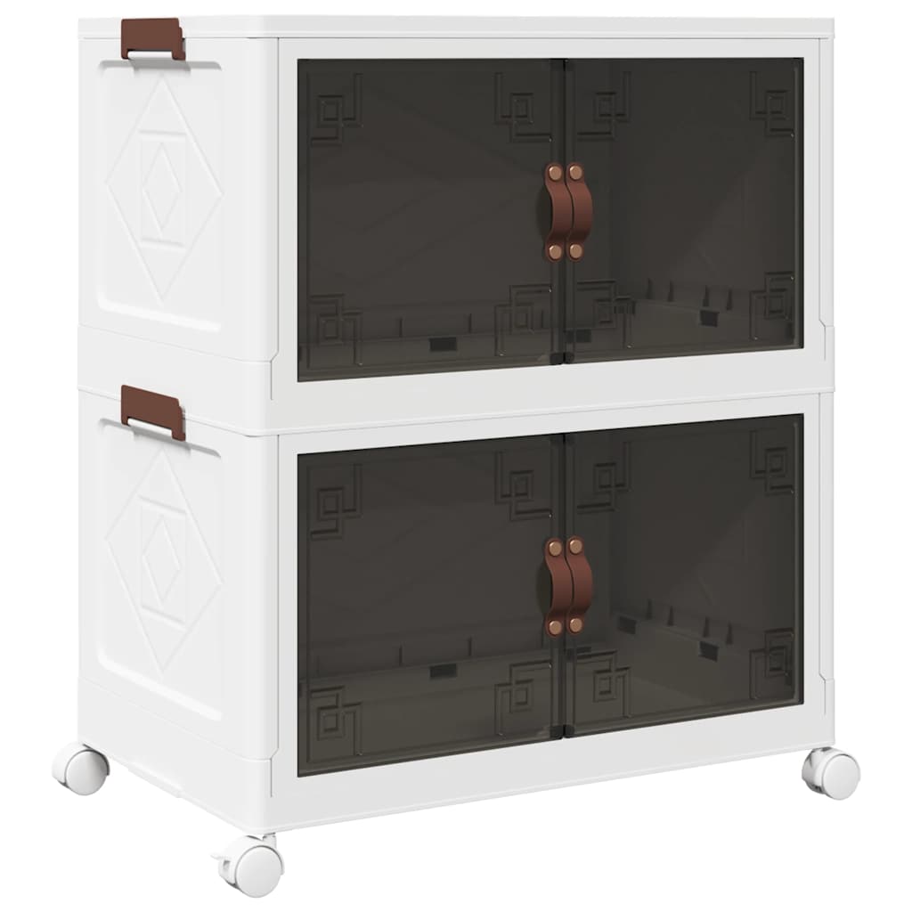 Vidaxx boîte de rangement empilable avec roulettes 2 couches 75 l 64x40x76 cm