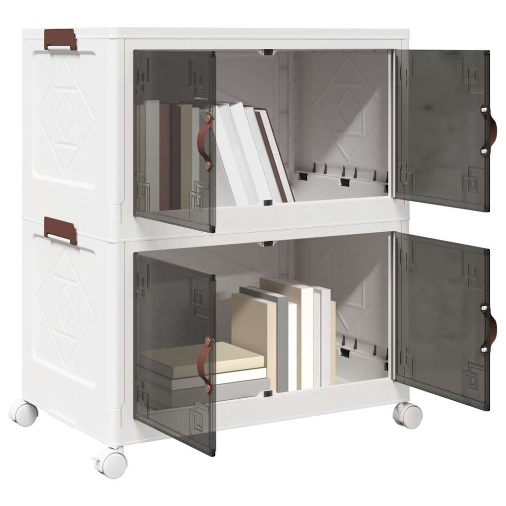 Vidaxx boîte de rangement empilable avec roulettes 2 couches 75 l 64x40x76 cm