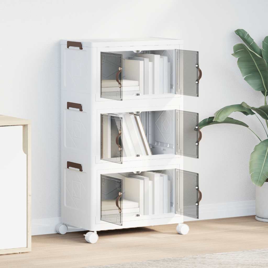 Vidaxx boîte de rangement empilable avec roulettes 3 couches 28 l 48,5x29,5x86 cm