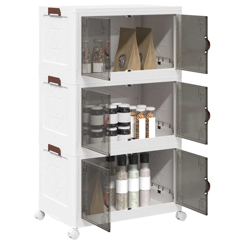 Vidaxx boîte de rangement empilable avec roulettes 3 couches 75 l 64x39,5x110,5 cm