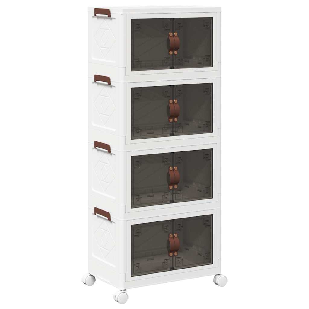 Vidaxx boîte de rangement empilable avec roulettes 4 couches 28 l 48x29,5x112,5 cm