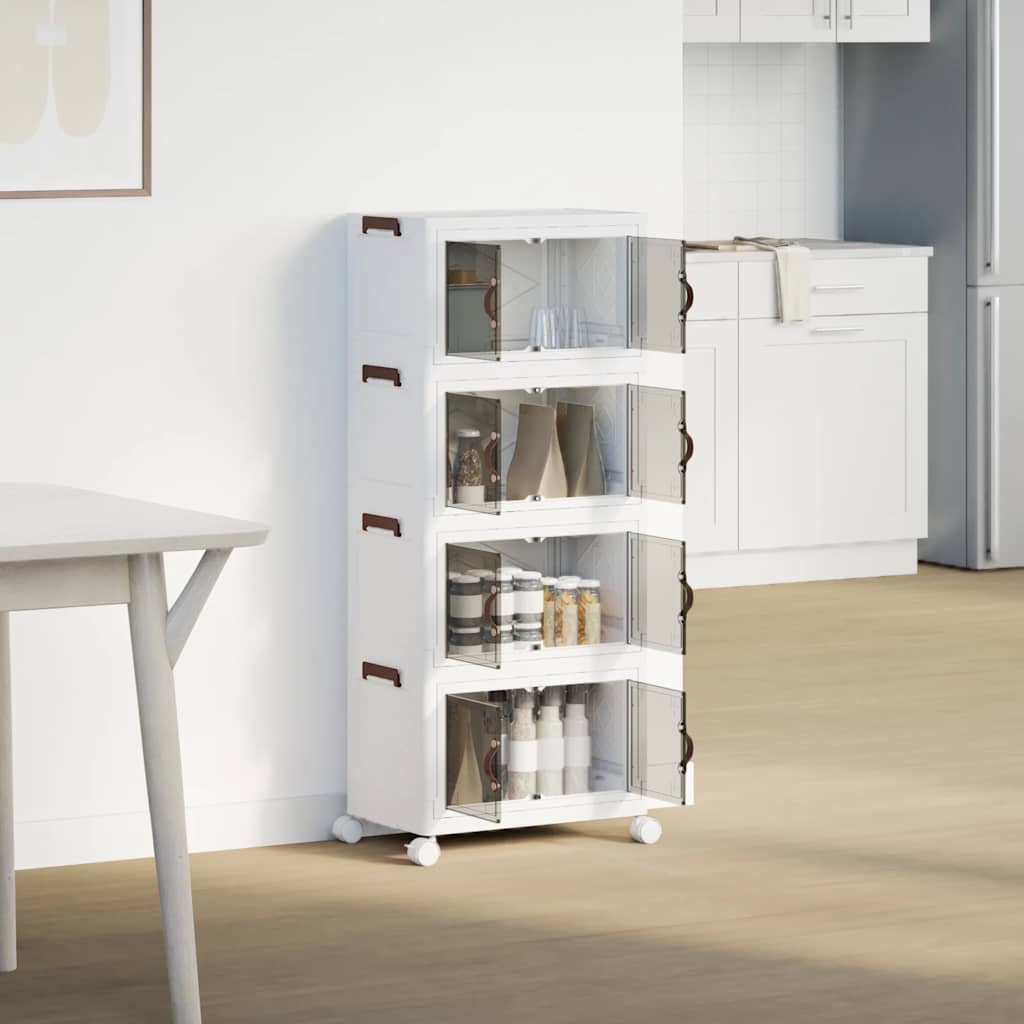 Vidaxx boîte de rangement empilable avec roulettes 4 couches 28 l 48x29,5x112,5 cm