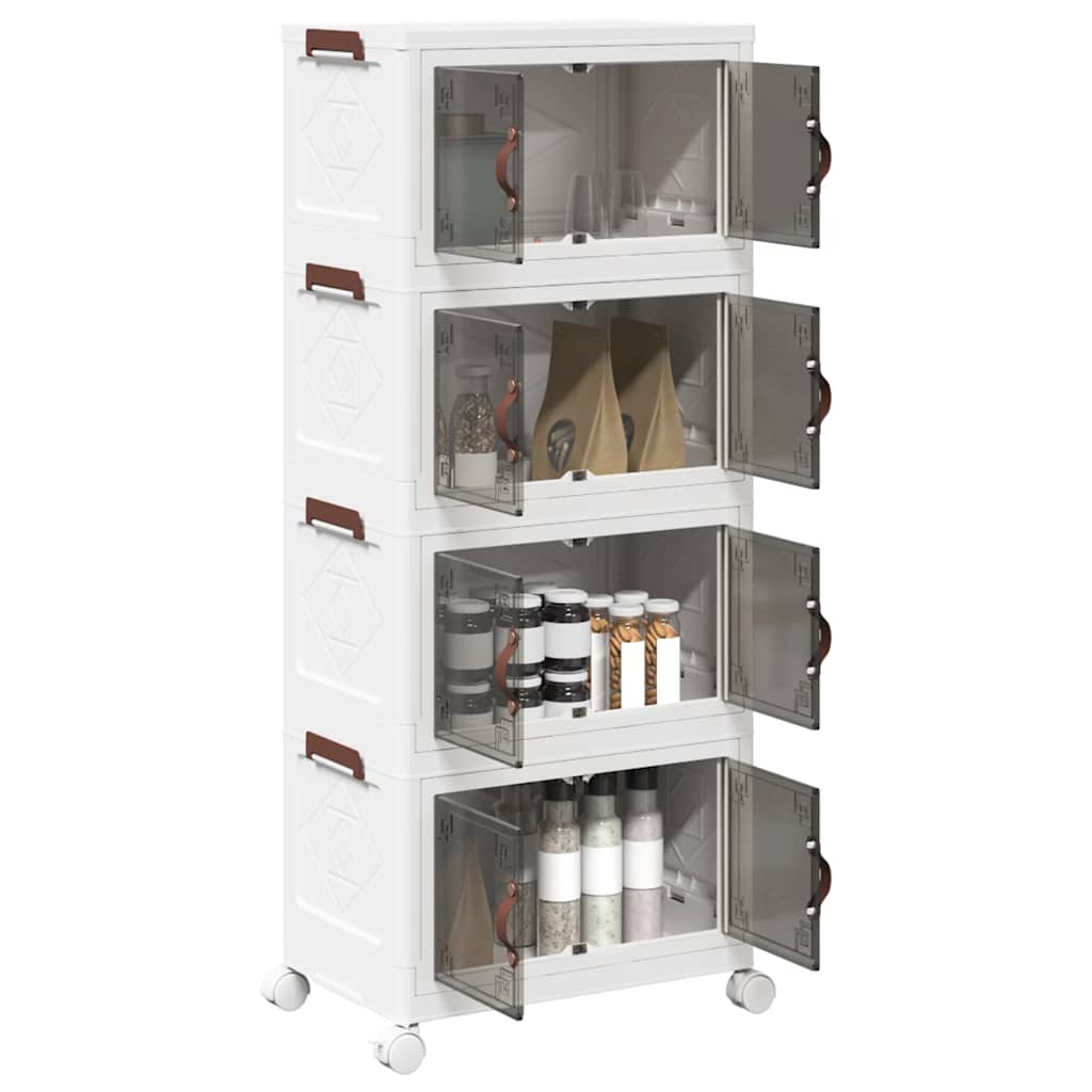 Vidaxx boîte de rangement empilable avec roulettes 4 couches 28 l 48x29,5x112,5 cm
