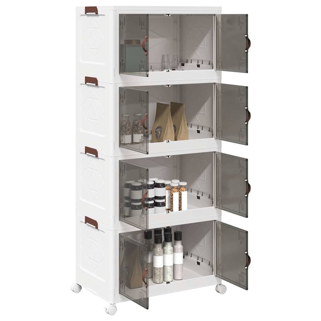 Vidaxx boîte de rangement empilable avec roulettes 4 couches 75 l 64x40x141,5 cm