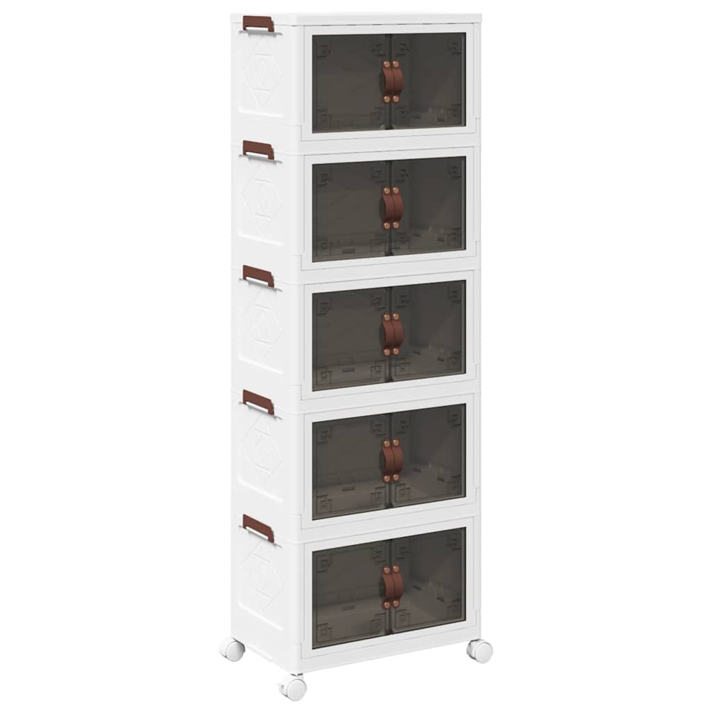 Vidaxx boîte de rangement empilable avec roulettes 5 couches 28 l 48,5x29,5x139 cm