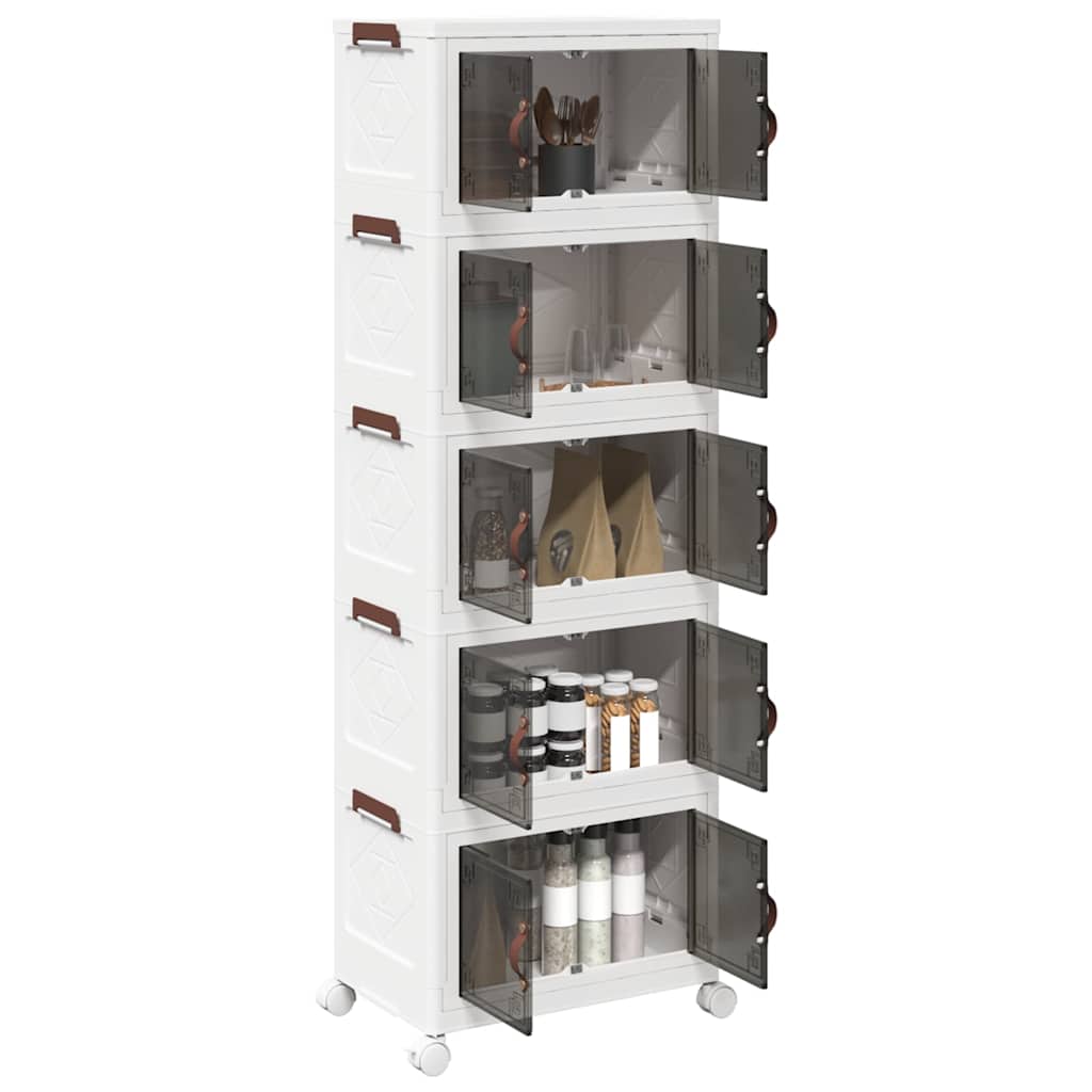 Vidaxx boîte de rangement empilable avec roulettes 5 couches 28 l 48,5x29,5x139 cm