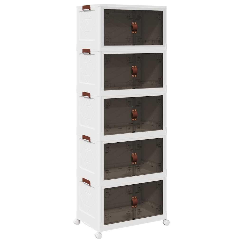 Vidaxx boîte de rangement empilable avec roulettes 5 couches 75 l 64x40x179 cm