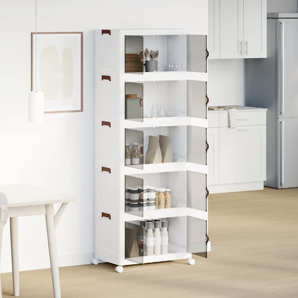 Vidaxx boîte de rangement empilable avec roulettes 5 couches 75 l 64x40x179 cm