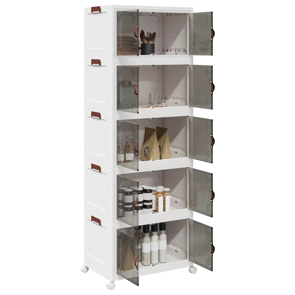 Vidaxx boîte de rangement empilable avec roulettes 5 couches 75 l 64x40x179 cm