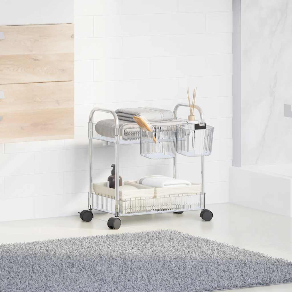 Vidaxx chariot de rangement 2 couches 37x28x43,5 cm acrylique transparent