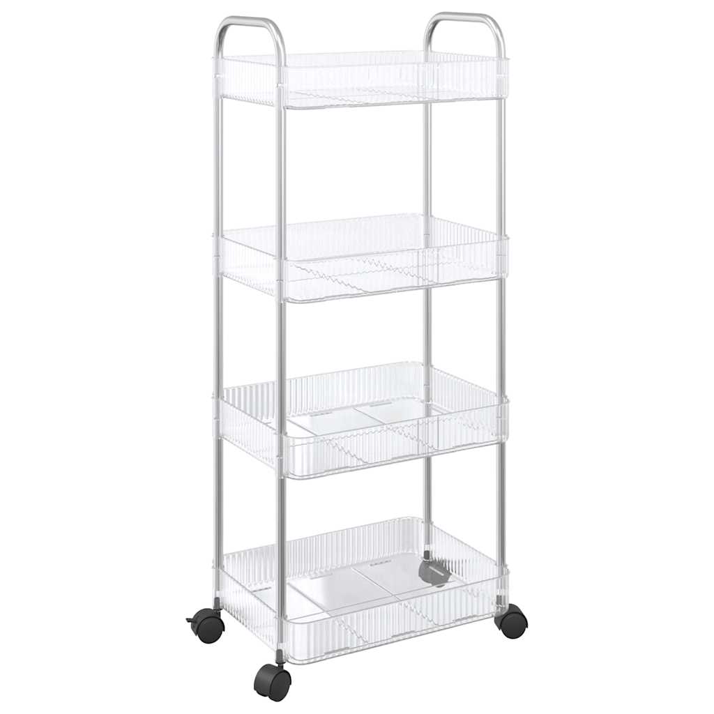 Vidaxx chariot de rangement 4 couches 37x28x95 cm acrylique transparent