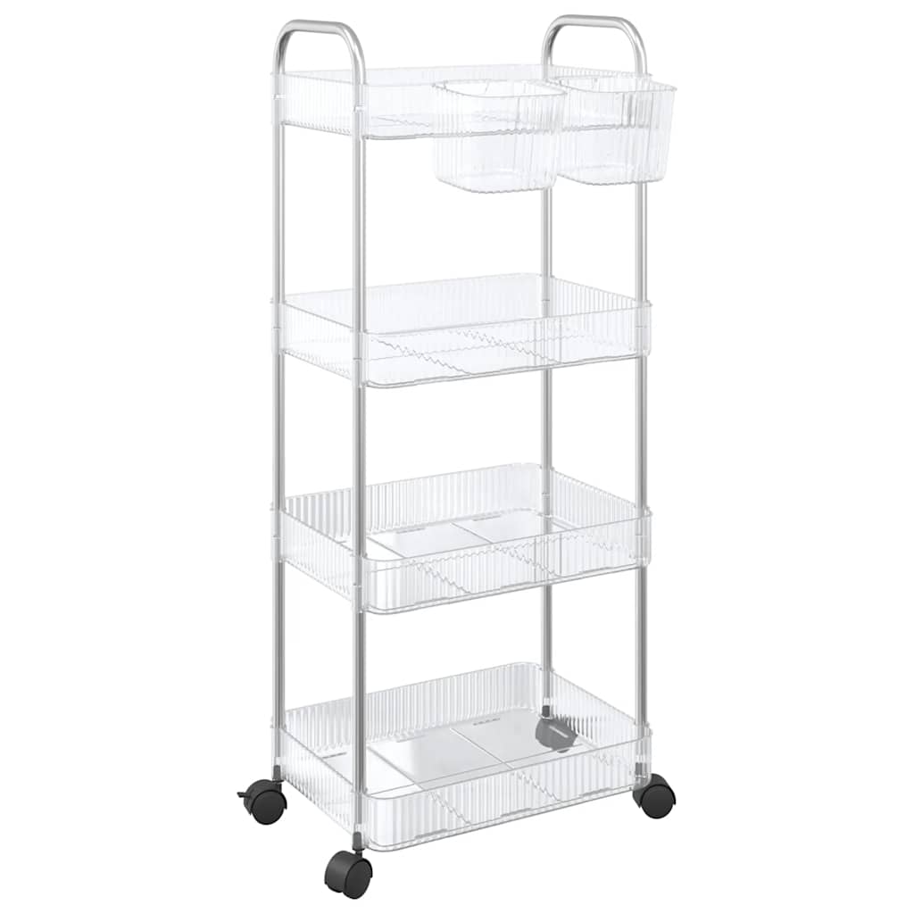 Vidaxx chariot de rangement 4 couches 37x28x95 cm acrylique transparent