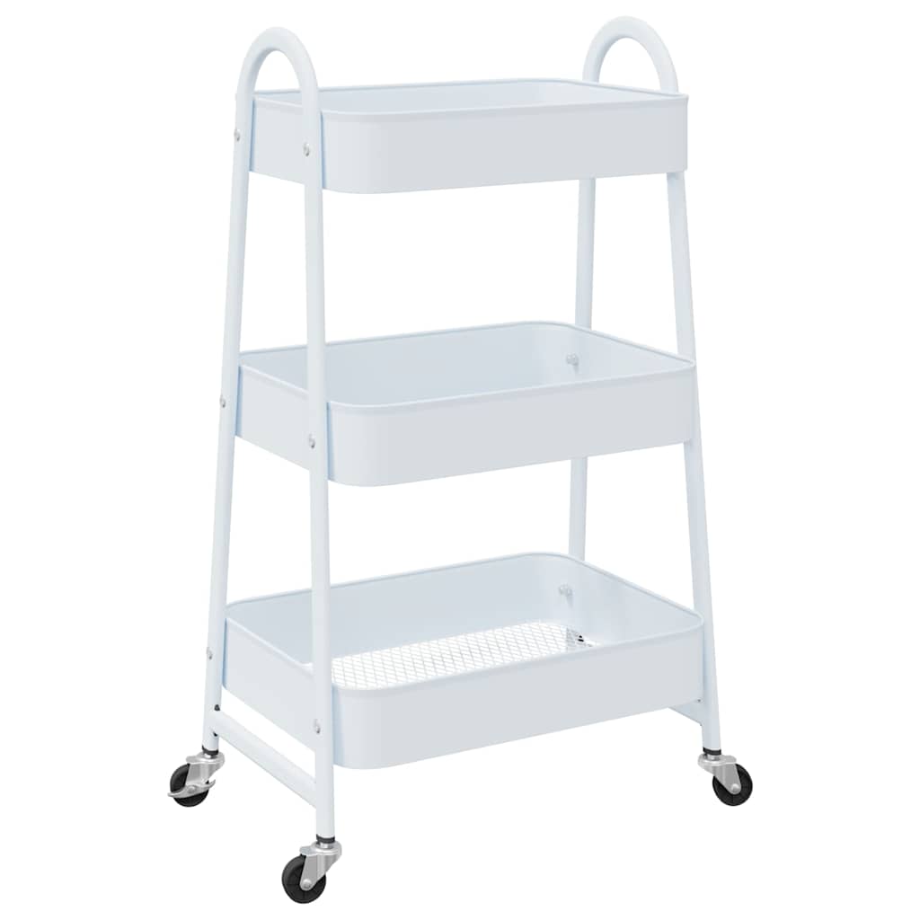 Vidaxx chariot de rangement 3 couches 42x41,5x77 cm acier blanc