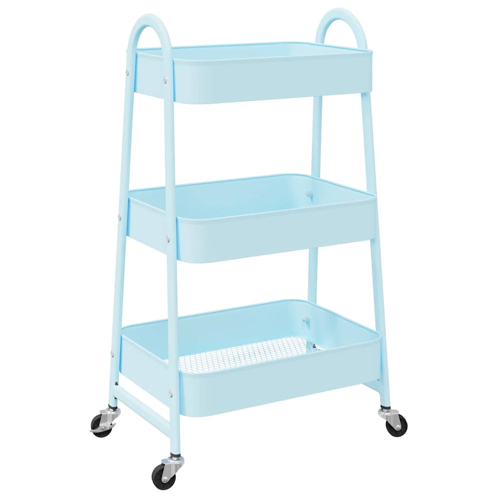 Vidaxx chariot de rangement 3 couches 42x41,5x77 cm bleu acier