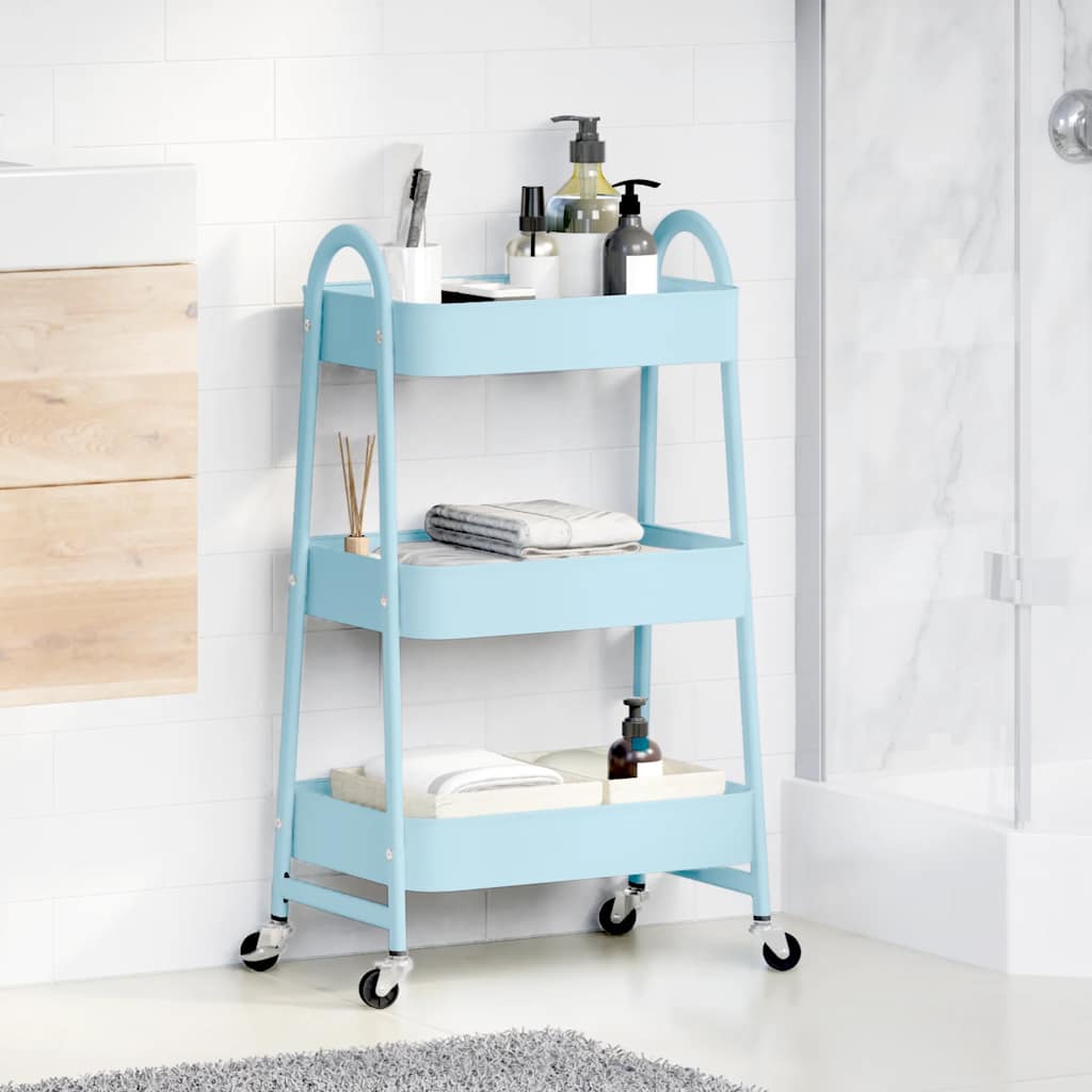Vidaxx chariot de rangement 3 couches 42x41,5x77 cm bleu acier