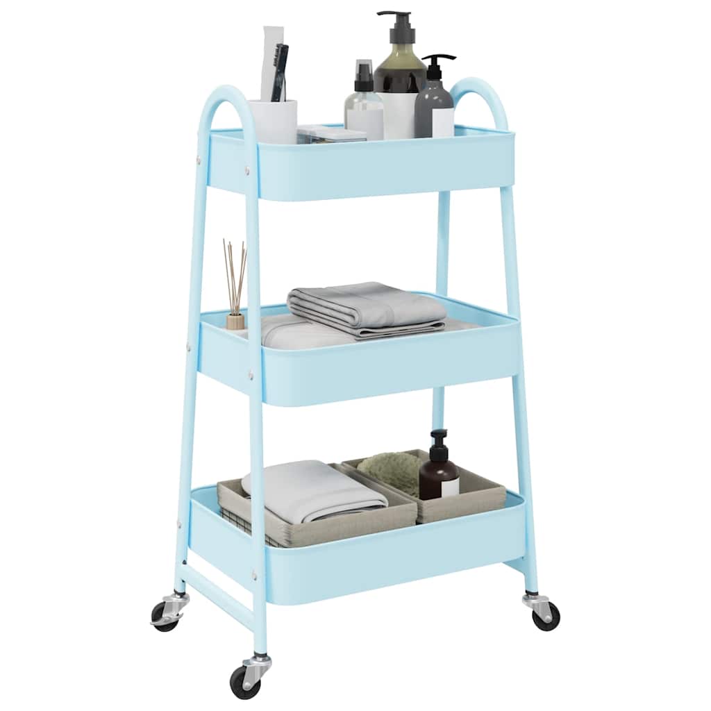 Vidaxx chariot de rangement 3 couches 42x41,5x77 cm bleu acier