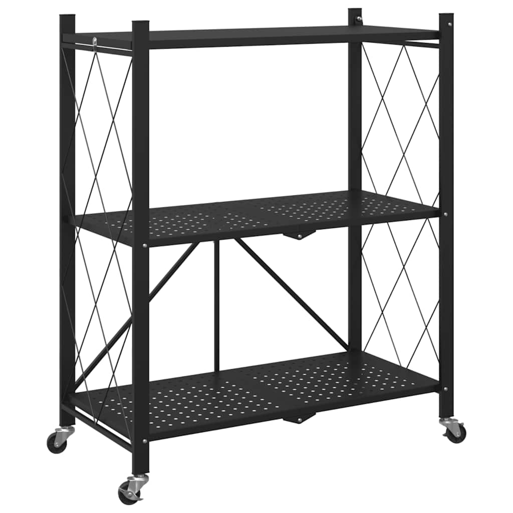 Vidaxx étagère de rangement sur roulettes 71x34x88 cm acier noir