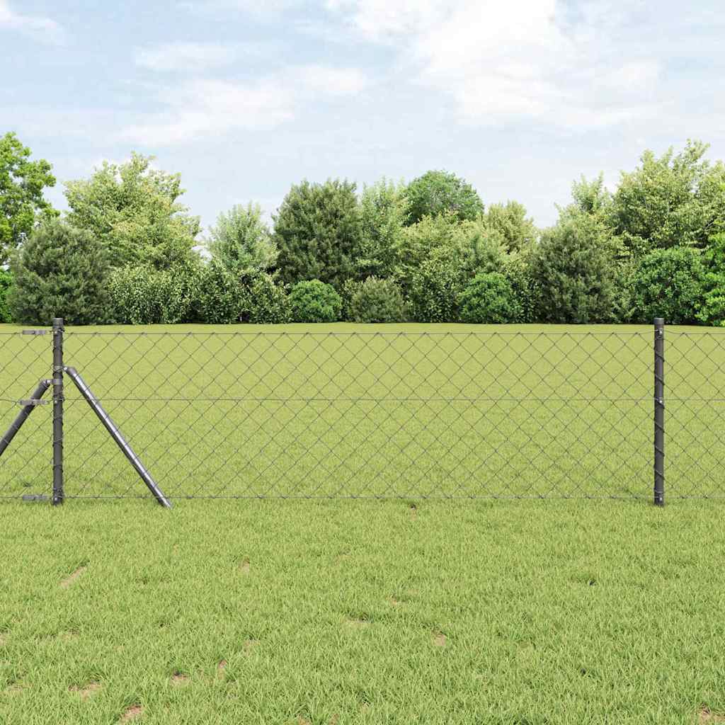 Vidaxl poteau de clôture gris 25 x 0,8 m (maille 60 x 60 mm) acier