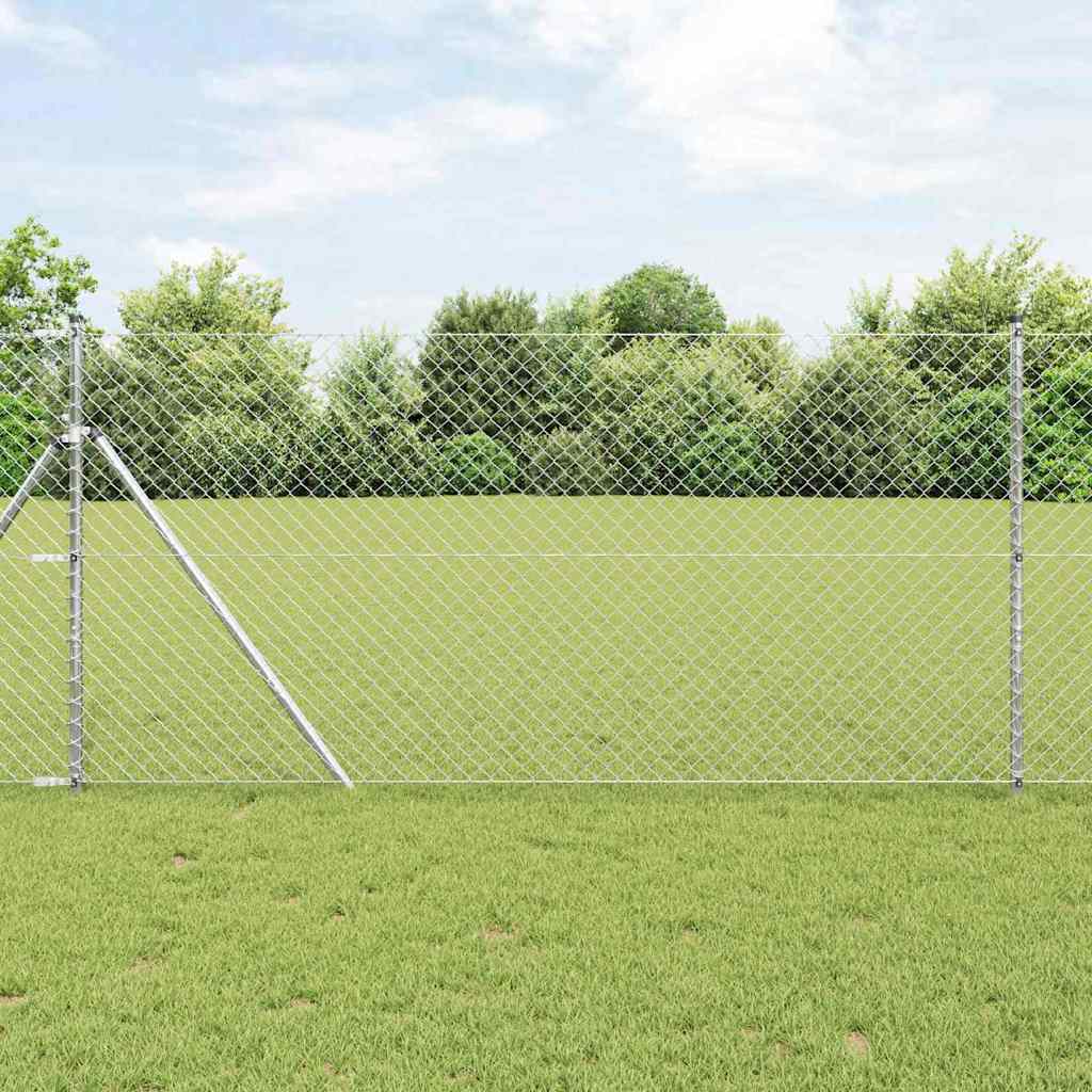 Vidaxl poteau de clôture argent 10 x 1,2 m (maille 40 x 40 mm) acier
