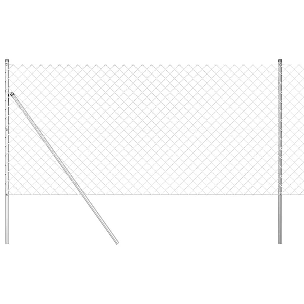 Vidaxl poteau de clôture argent 10 x 1,4 m (maille 60 x 60 mm) acier