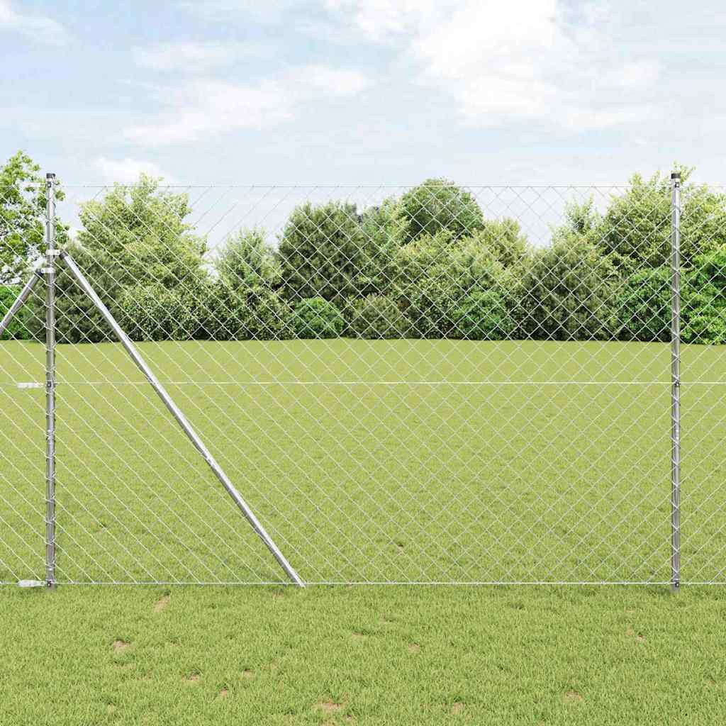 Vidaxl poteau de clôture argent 10 x 1,5 m (maille 60 x 60 mm) acier