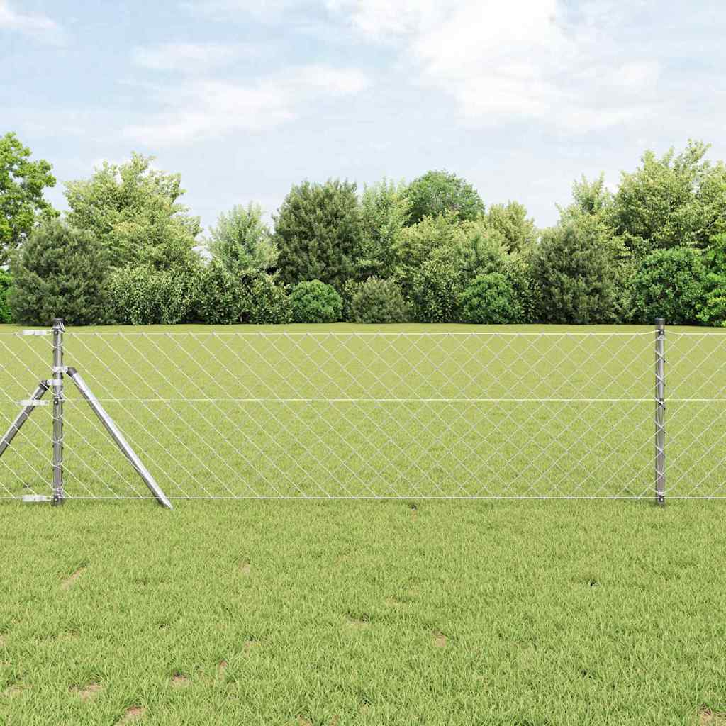 Vidaxl poteau de clôture argent 25 x 0,6 m (maille 60 x 60 mm) acier