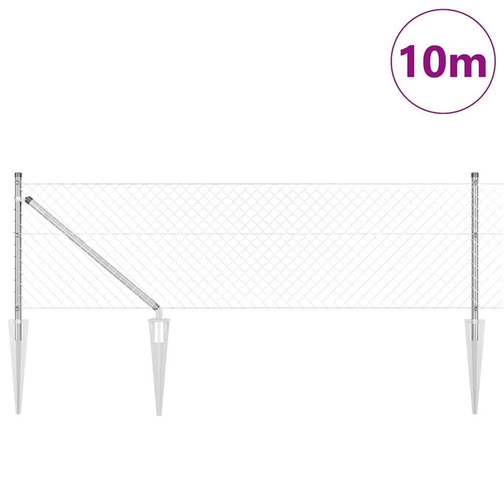 Vidaxl poteau de clôture argent 10 x 0,4 m (maille 40 x 40 mm) acier