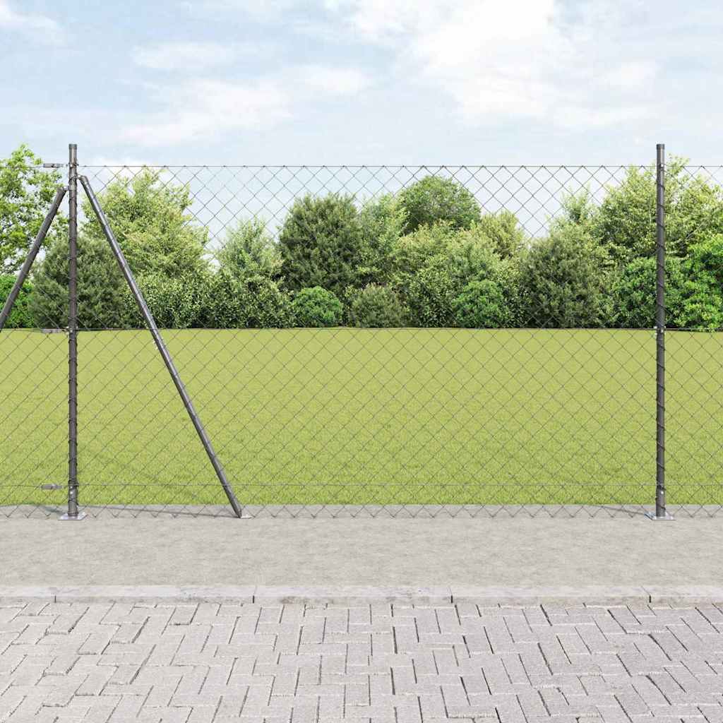 Poteau de clôture Vidaxl gris 10 x 1,5 m (maille 60 x 60 mm)