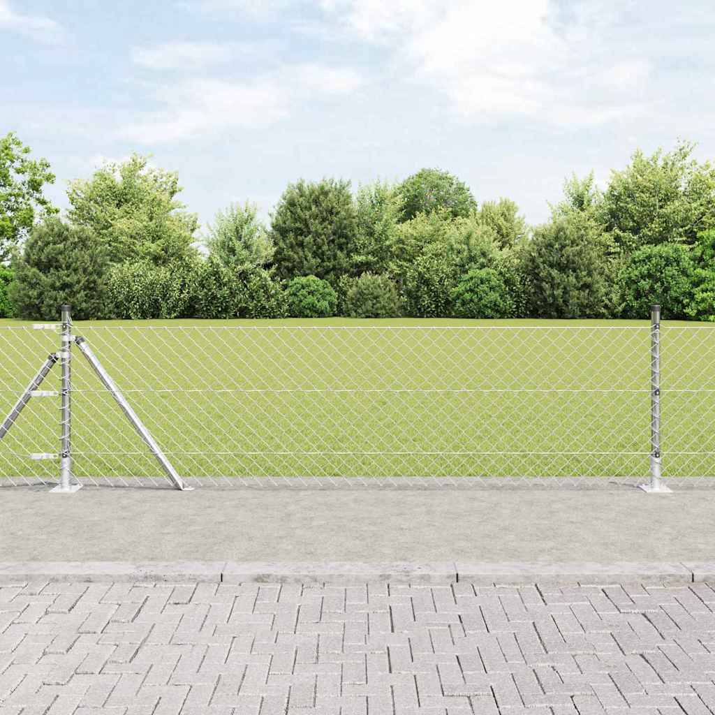 Vidaxl poteau de clôture argent 10 x 0,6 m (maille 40 x 40 mm) acier