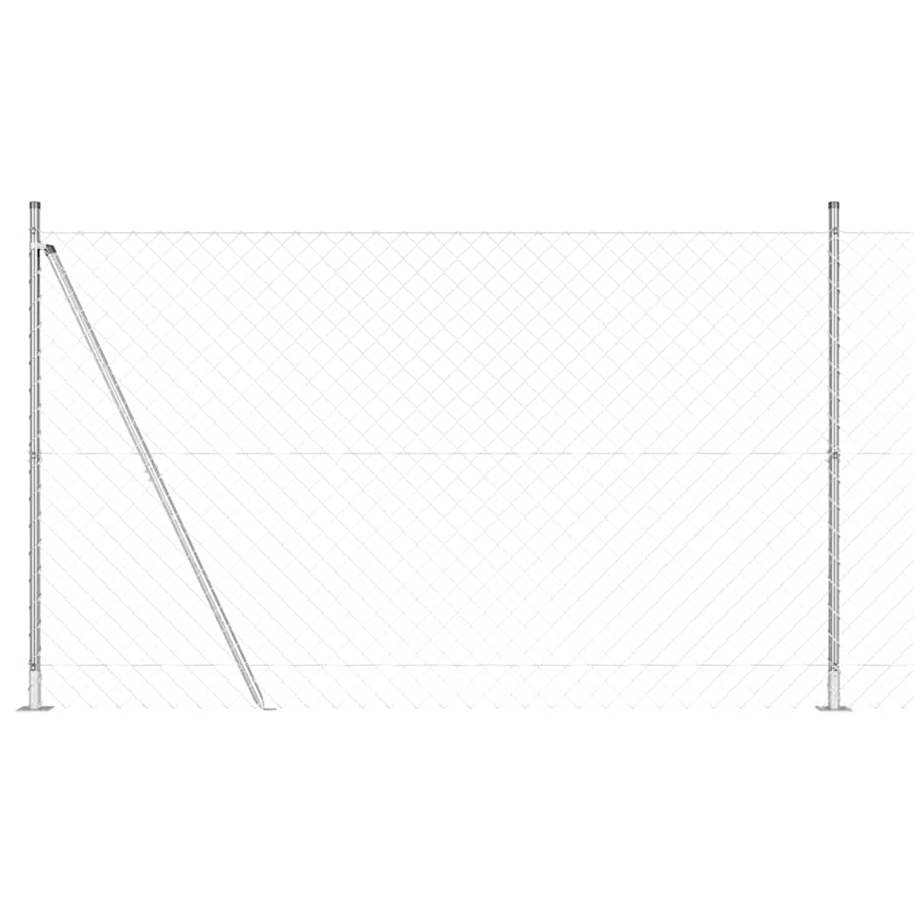 Vidaxl poteau de clôture argent 10 x 1,6 m (maille 60 x 60 mm) acier