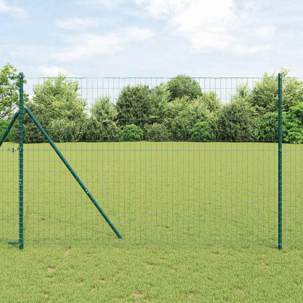 Clôture Vidaxl avec poteau vert 1,5 x 10 m acier et PVC