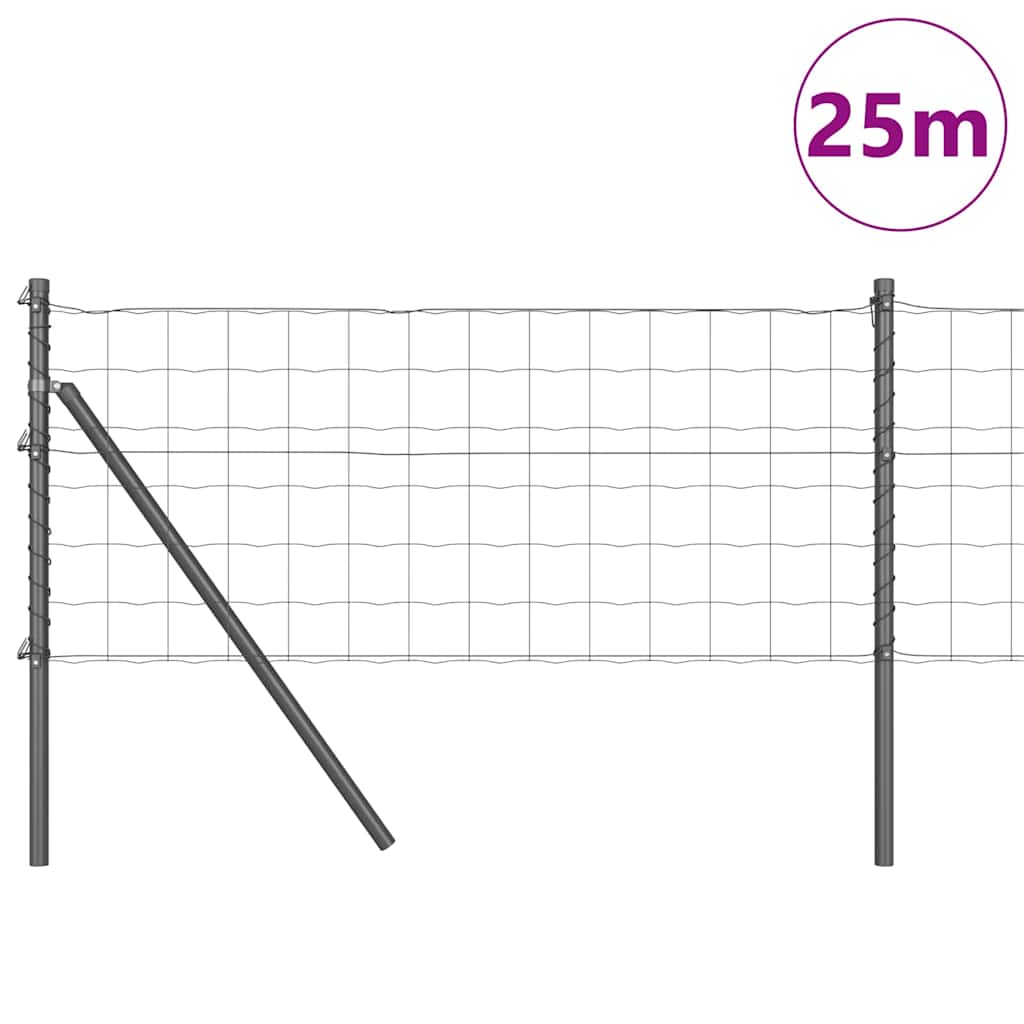 Clôture Vidaxxl avec poteau gris 0,8 x 25 m en acier
