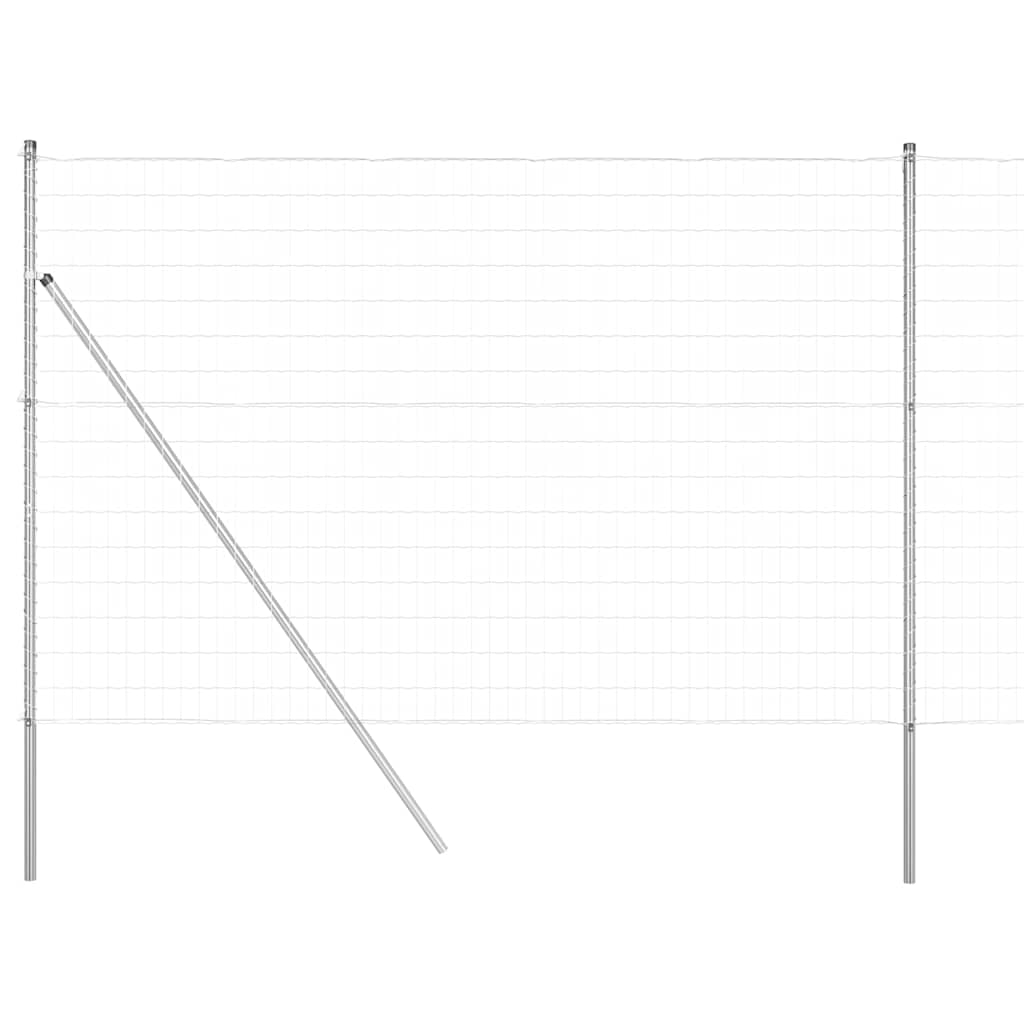 Clôture Vidaxl avec poteau argent 1,5 x 10 m acier et PVC