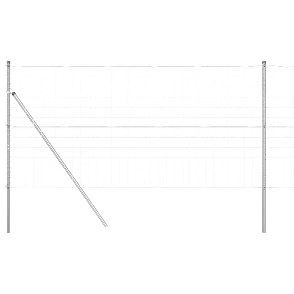 Clôture Vidaxl avec poteau argent 1,4 x 10 m acier et PVC