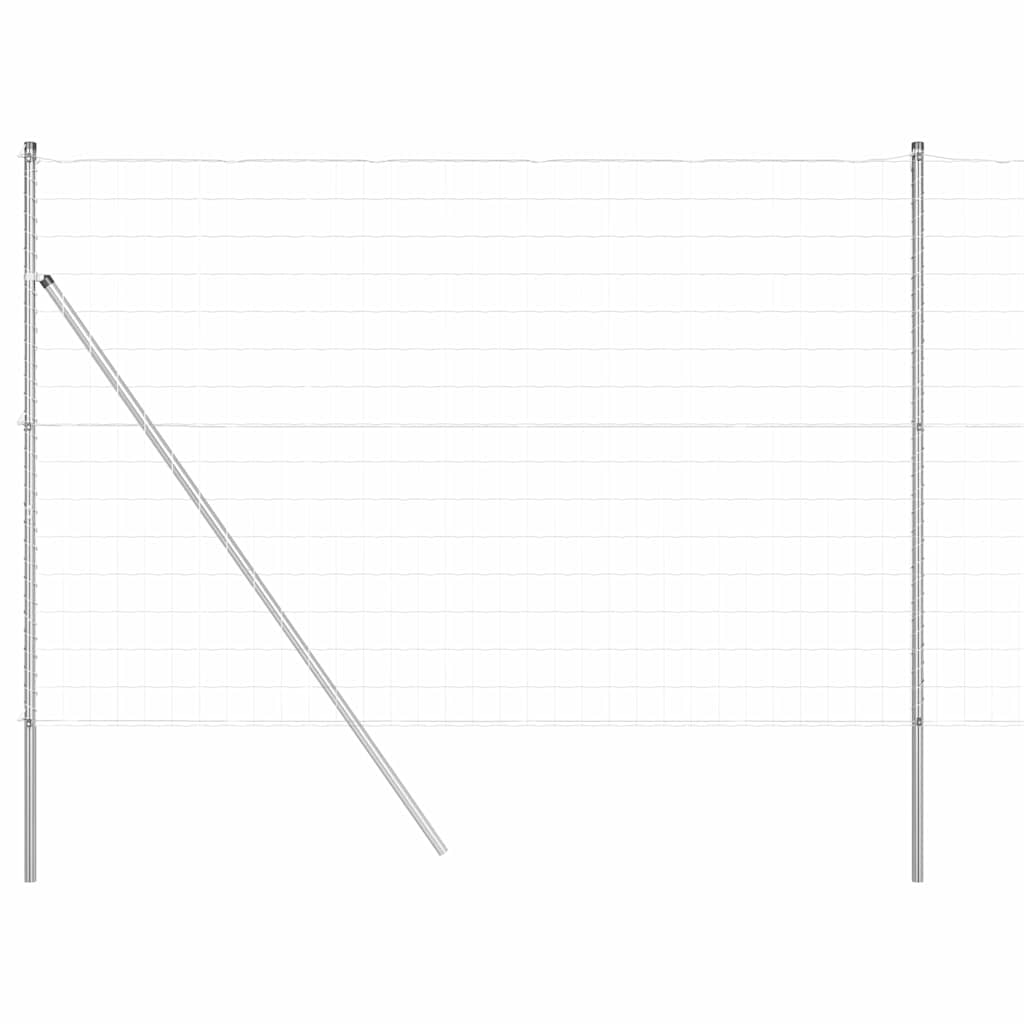 Clôture Vidaxl avec poteau argent 1,6 x 10 m acier et PVC